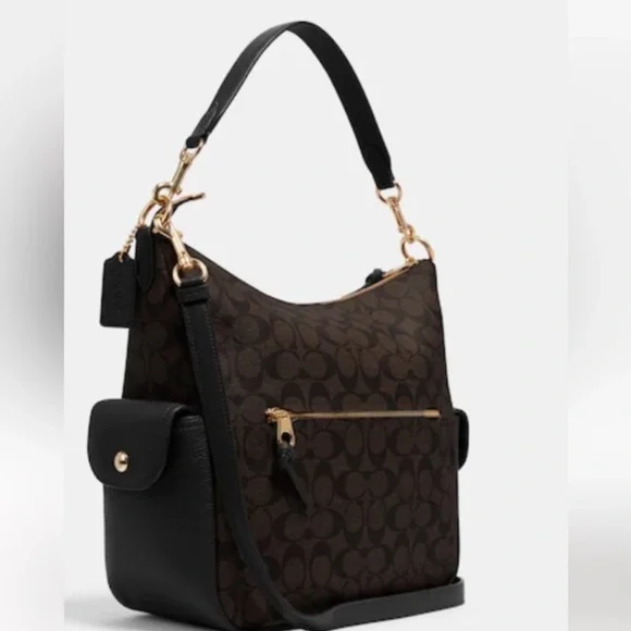 NWT $478 Coach NWT Pennie Shoulder/Crossbody Bag in Signature Canvas - Picture 3 of 14